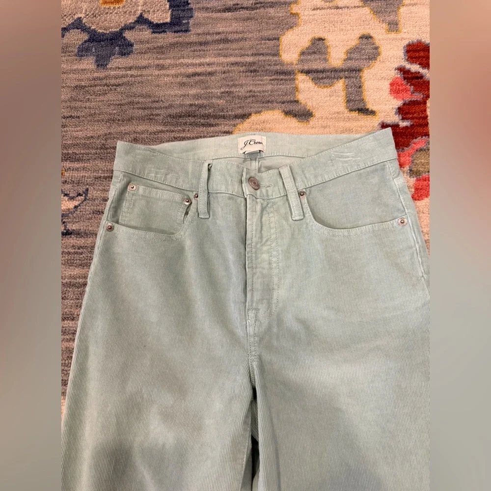 J. Crew Teal Vintage Slim Straight Corduroy Pants green size 27